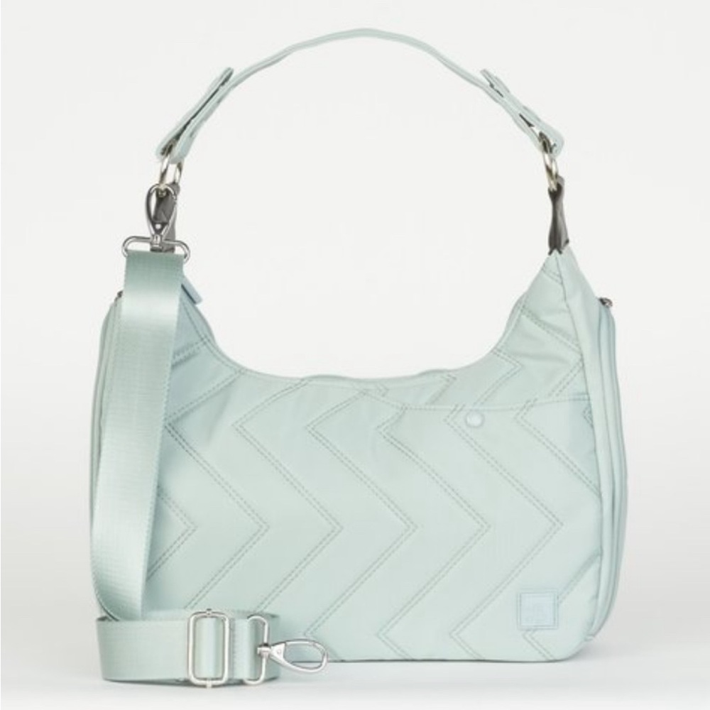 IHKWIP The Zig Zag Quilted Convertible Shoulder Bag Glacial Ice NWT